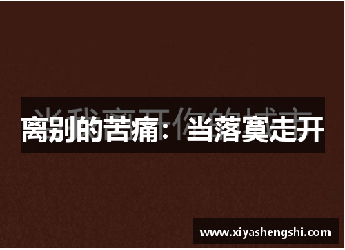 离别的苦痛：当落寞走开